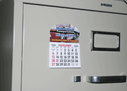 Calendar Pad Hanging from File Cabinet