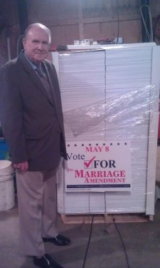 Dr. Baity with Marriage Amendment Signs